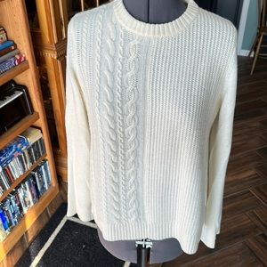 Sofia cashmere cableknit sweater size Large.